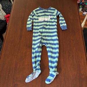 Carter's Whale and stripe cotton Pajama Footies